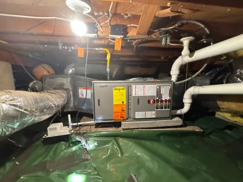 Before — Crawlspace furnace and ductwork replacement